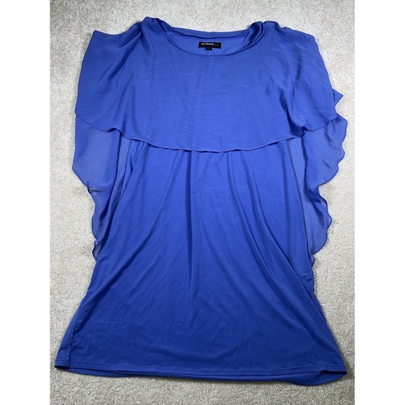 Glamour Nights Womens Size 12 Blue Chiffon Overlay Dress - Picture 1 of 8